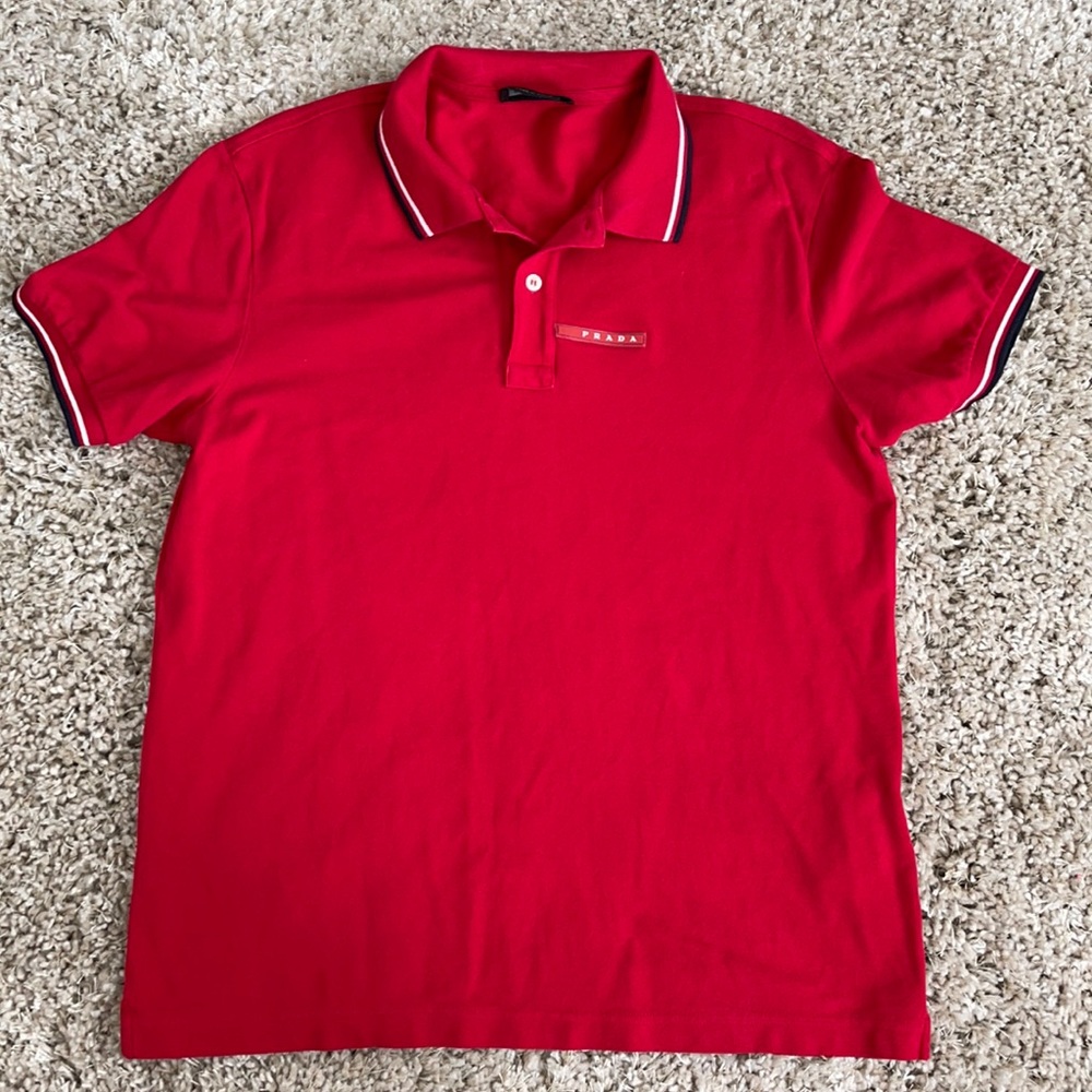 Excellent! Men’s XL Prada red golf polo